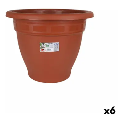 Plant pot Dem Squares Plastic Brown Ø 50 cm (6 Units)