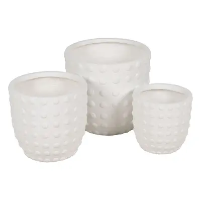 Set of Planters White 37 x 37 x 35,5 cm (3 Units)