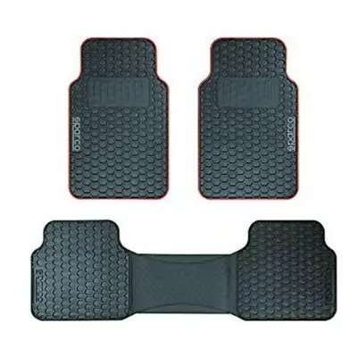 Car Floor Mat Set Sparco SPCF500RD Black/Red Black Red (3 pcs)