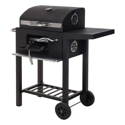 Coal Barbecue with Cover and Wheels 48,5 x 36 x 96 cm Black