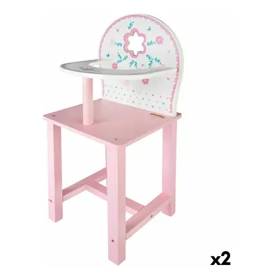 Highchair Woomax 25 x 55 x 20 cm Dolls White Pink 2 Units