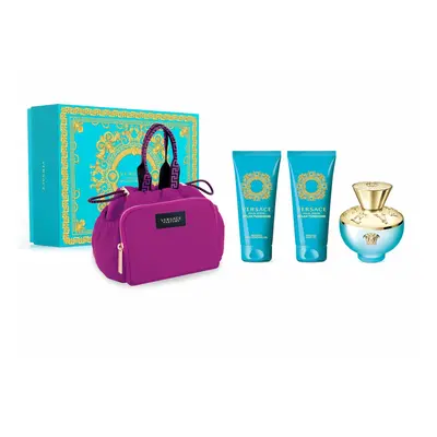 Women's Perfume Set Versace EDT Dylan Turquoise 4 Pieces