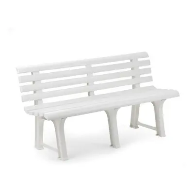 Bench with backrest IPAE Progarden ORCHIDEA White polypropylene (145 x 49 x 74 cm)