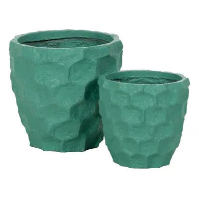 Planter Turquoise Cement 41 x 41 x 39,6 cm (2 Units)