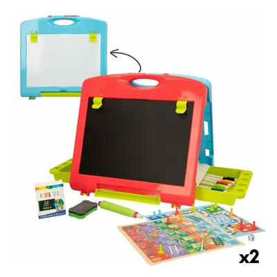 Double-sided Slate Colorbaby 34 x 31 x 29 cm 2 Units 34 x 31 x 29 cm