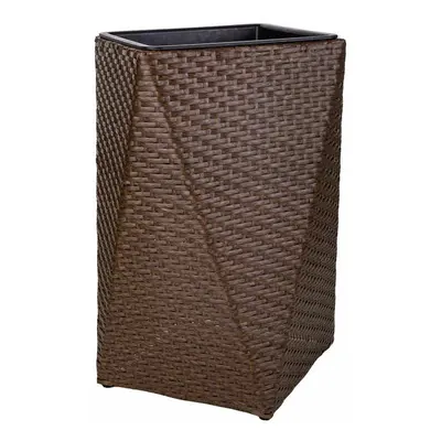 Planter Alexandra House Living Dark brown Iron Rattan Plastic 31 x 56 x 31 cm