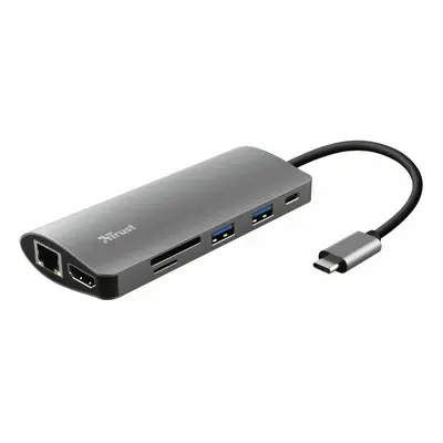 USB Hub 7in1 Trust 23775 Silver Aluminium