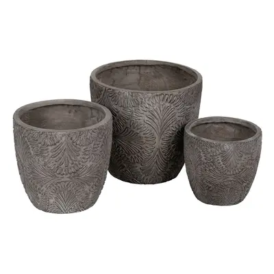 Set of Planters Gray 37 x 37 x 35 cm (3 Units)