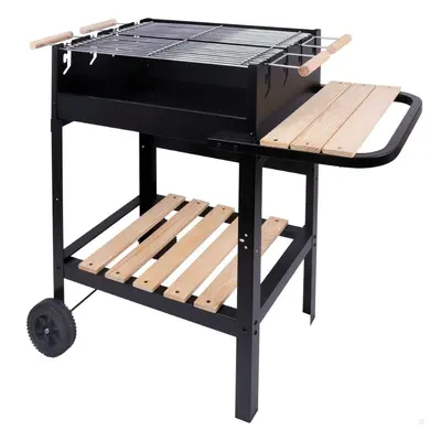 Coal Barbecue with Wheels Aktive Enamelled Metal 100,5 x 88,5 x 40 cm Black