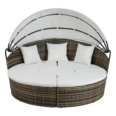 Garden day bed DKD Home Decor White Aluminium Steel synthetic rattan 175 x 175 x 145 cm