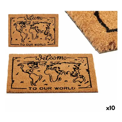 Doormat GiftDecor World Printed PVC Coconut Fiber 40 x 2 x 60 cm (10 Units)