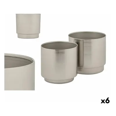 Set of pots GiftDecor 40055-S Silver Iron 18 x 16.5 x 18 cm 16 x 15.5 x 16 cm (6 Units)