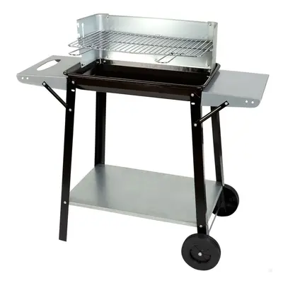 Coal Barbecue with Wheels Aktive Enamelled Metal 90 x 85 x 32 cm Black