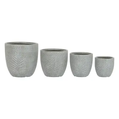 Set of Planters Home ESPRIT Light gray Fiberglass Magnesium 44 x 44.5 x 43 cm (4 Units)