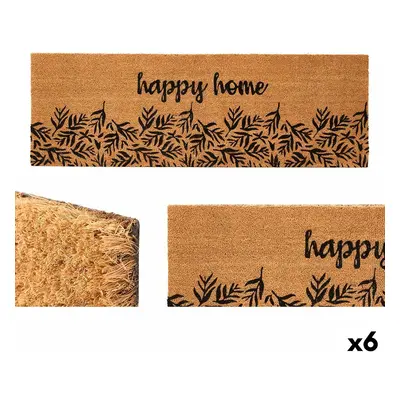 Doormat GiftDecor Happy home Natural PVC Coconut Fiber 120 x 1 x 40 cm (6 Units)