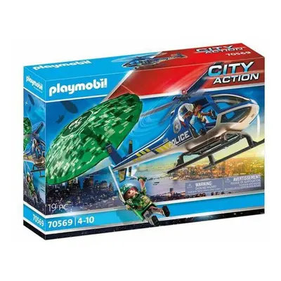 Playset City Action Police helicopter: Parachute Chase Playmobil 70569 (19 pcs)