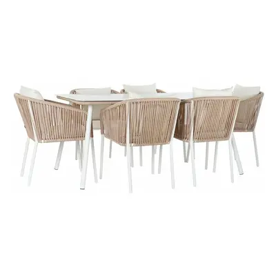 Table set with chairs DKD Home Decor Beige 78 cm 163 x 95 x 6 cm