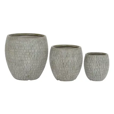 Set of Planters Home ESPRIT Gray Fiberglass Magnesium 55 x 55 x 55.5 cm (3 Units)