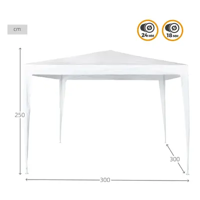 Gazebo Aktive 300 x 250 x 300 cm White Plastic