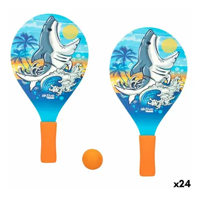 Beach Spades with Ball Aktive Shark 19,5 x 38 cm (24 Units)