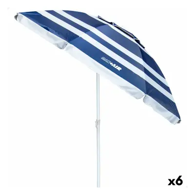 Sunshade Aktive Blue/White Aluminium Steel 200 x 198 x 200 cm (6 Units)