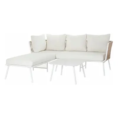 Garden sofa DKD Home Decor Beige Aluminium Rope 196 x 75 x 68,5 cm