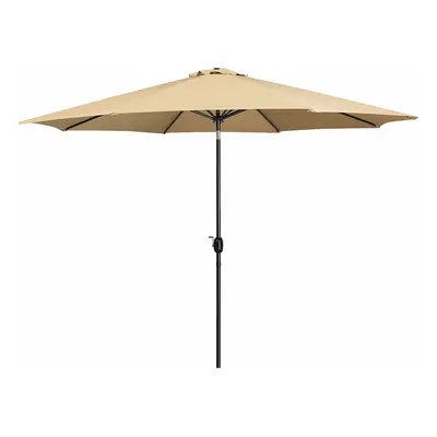 Marbueno Parasol Acero 8 Varillas D300 cm Poliéster Marrón Jardín, Piscina, Terraza