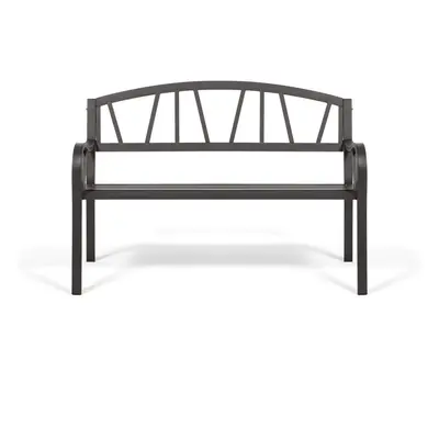 Bench with backrest Anthracite Iron (123 X 53 X 86 cm)