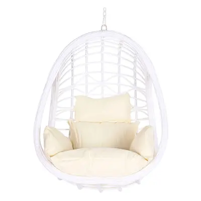 Hanging garden armchair DKD Home Decor 90 x 70 x 110 cm Metal synthetic rattan White