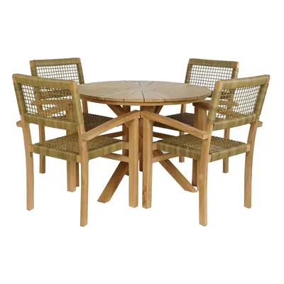 Table set with 4 chairs DKD Home Decor 100 x 100 x 75 cm