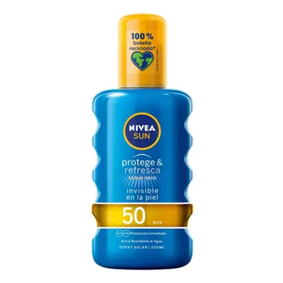 Spray Sun Protector PROTEGE & REFRESCA Nivea 4005900725332 Spf 50 (200 ml) Spf 50 200 ml