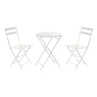 Table set with 2 chairs DKD Home Decor White 80 cm 60 x 60 x 70 cm (3 pcs)