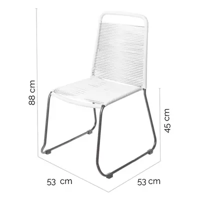 Garden chair Antea 57 x 61 x 90 cm Rope White