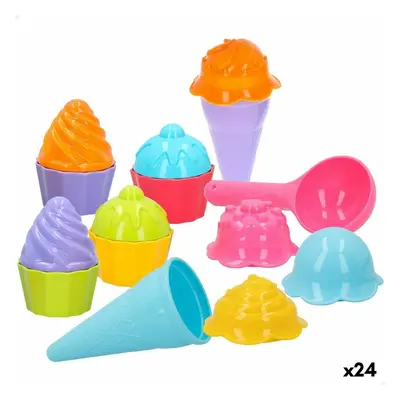 Beach toys set Colorbaby 15 Pieces Moulds Ice cream Cupcake (24 Units)