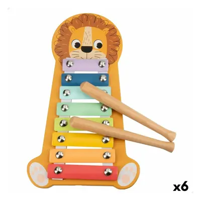 Xylophone Woomax Lion Wood 16 x 2,5 x 26 cm (6 Units)