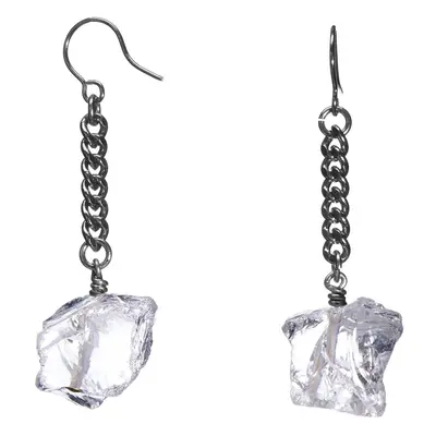 Keep Me Hanging Clear Quartz Short Earrings