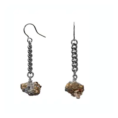 Keep Me Hanging Calcite Pyrite Short Earrings