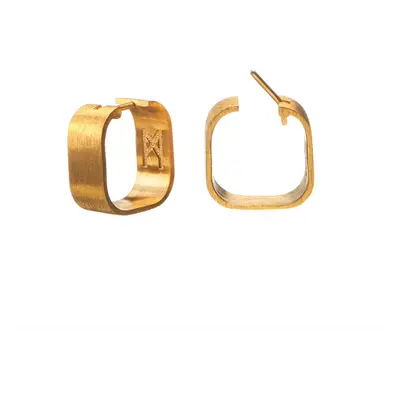 Signature Creole Brushed Gold Earrings