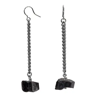 Keep Me Hanging Black Tourmaline Earrings