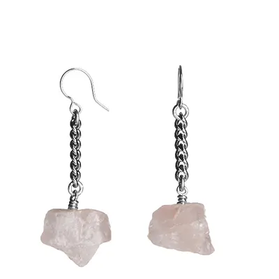 Keep Me Hanging Rose Quartz Short Earrings