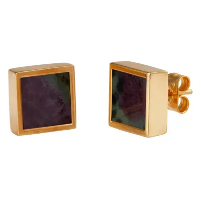 Mondrian Stud Earrings Ruby Zoisite