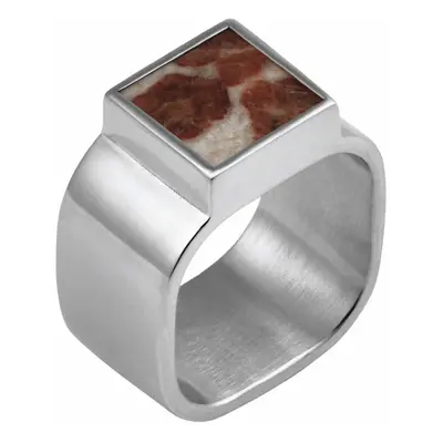 Mondrian Ring Garnet in Limestone