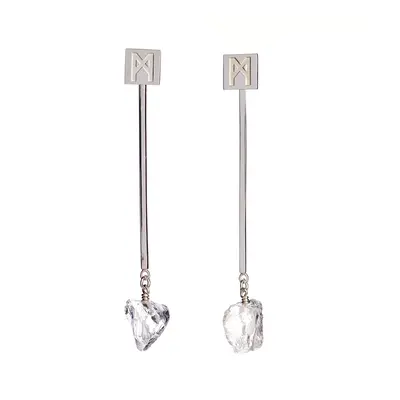 The “M” Convertible Quartz Earrings