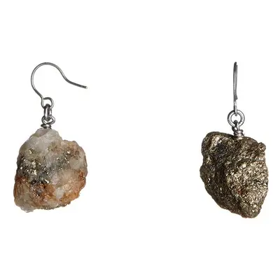 The Raw One Calcite Pyrite Earrings