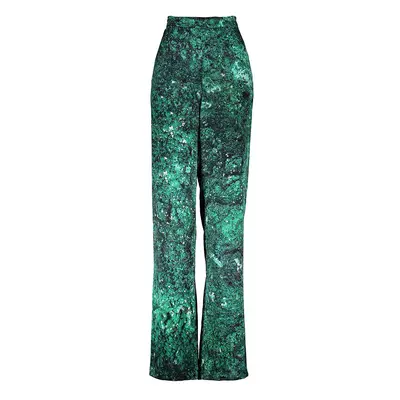 Jagger Malachite Silk Wide Pants