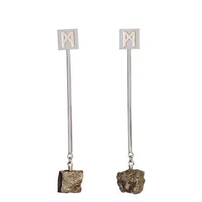 The “M” Convertible Pyrite Earrings