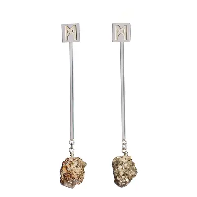 The “M” Convertible Calcite Pyrite Earrings