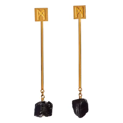 The “M” Convertible Black Tourmaline Earrings