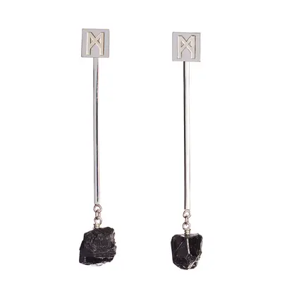 The “M” Convertible Black Tourmaline Earrings