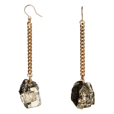 Keep Me Hanging Pyrite Crystal Earrings